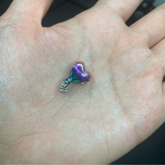 PANDORA Happy Birthday Hot Air Heart Balloon Spacer Charm w/box - Picture 7 of 10
